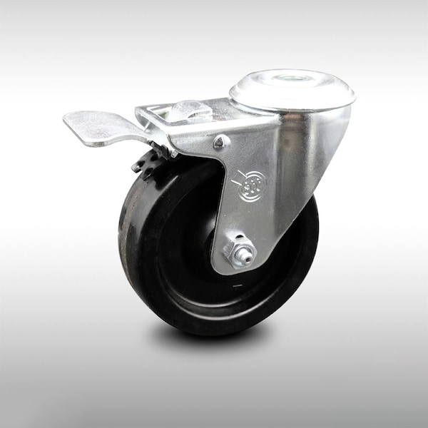 4 Inch SS Phenolic Wheel Swivel Bolt Hole Caster with Total Lock Brake SCC